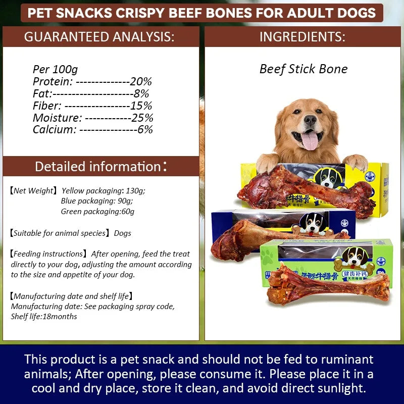 NONEDog Crispy Beef Stick Bone Treats For Dogs