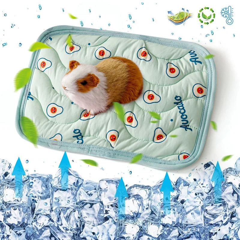 Small Pet Cooling Mat Ice Silk Pad For Guinea Pigs