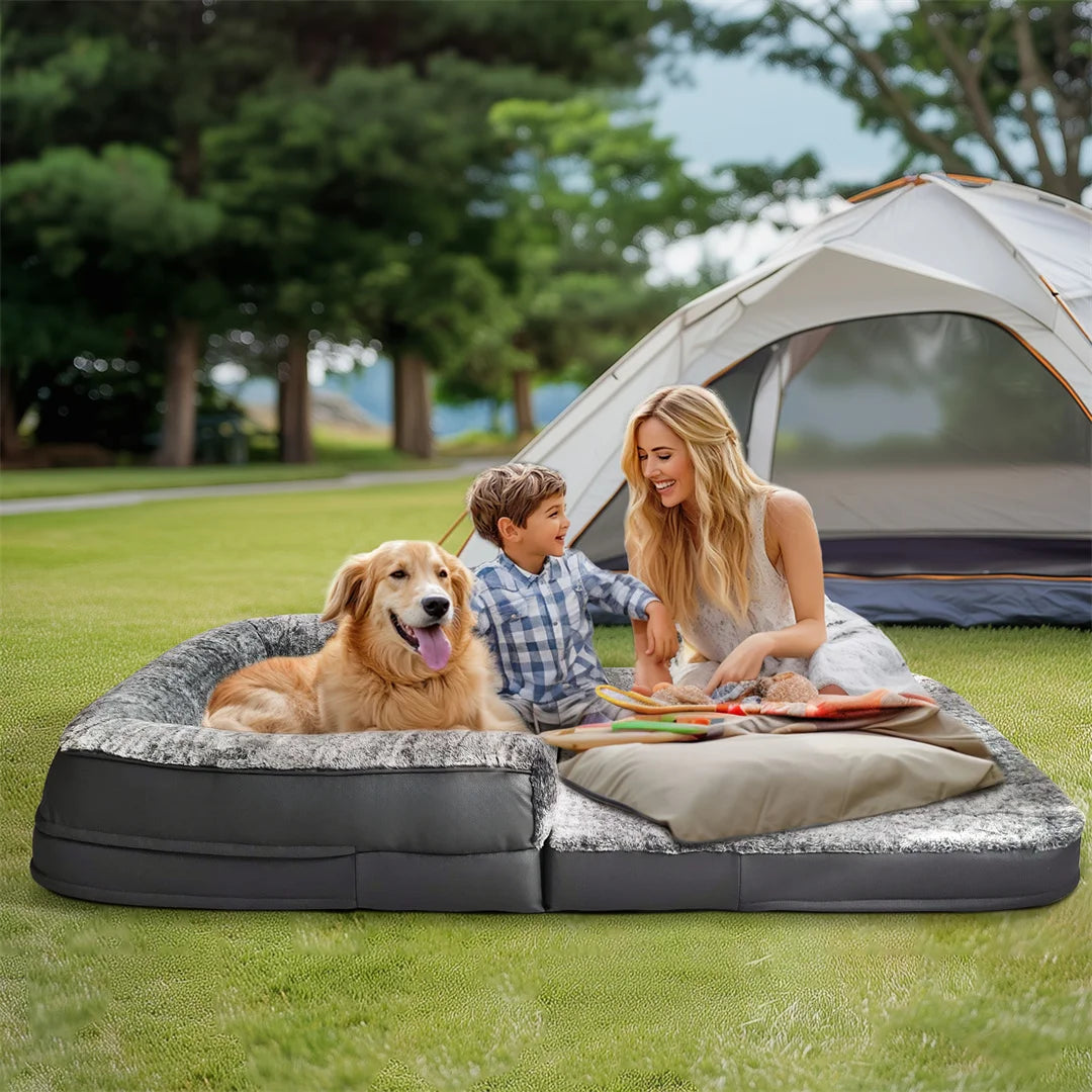 BINGOPAW Foldable Calming Orthopedic Dog Bed With Plush Cover