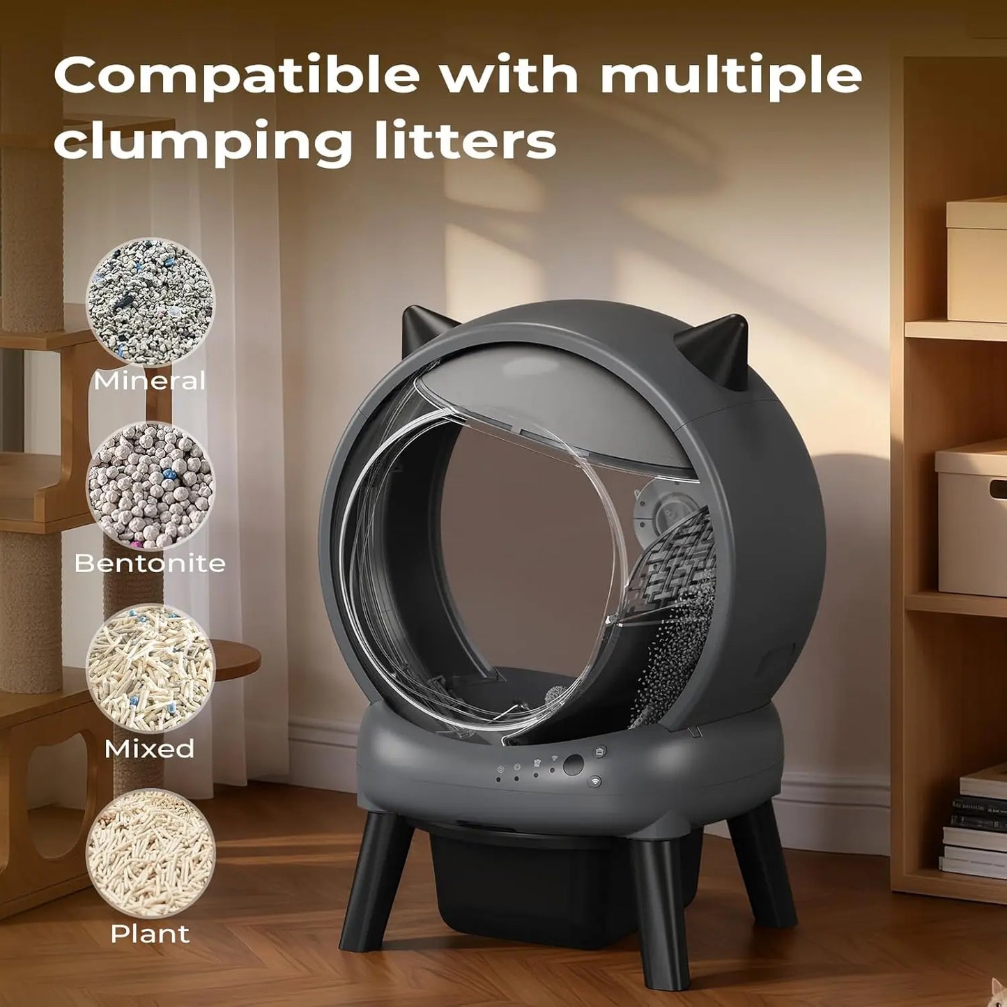 Automatic Self-Cleaning Cat Litter Box with Smart APP Control, Hygienic Pet Use, Custom