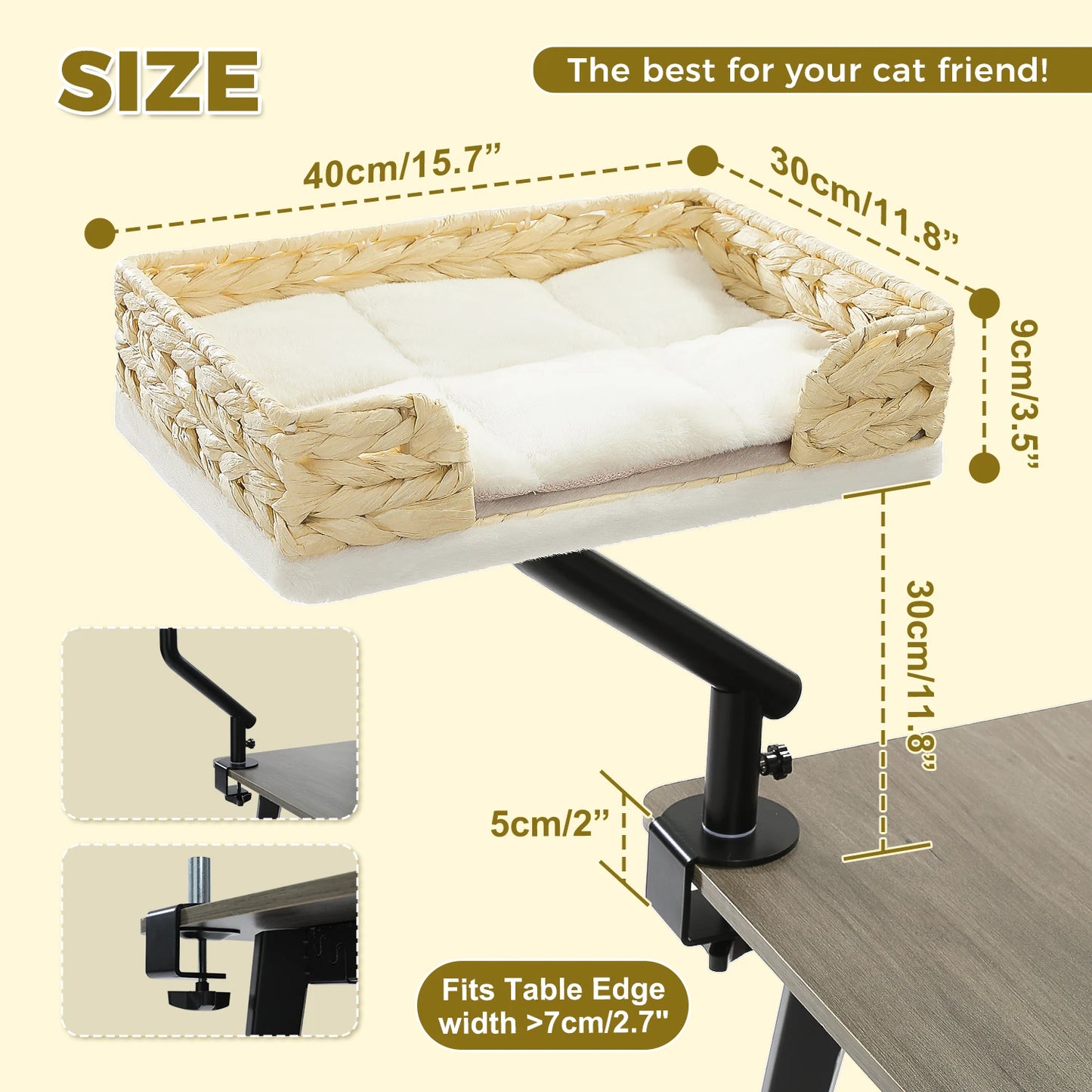 PAWZ Road Cat Desk Bed With 360 Degree Rotatable Stand For Indoor Cats