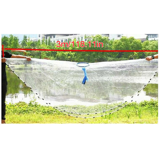 Dense Monofilament Hand Cast Fishing Net With Steel Sinkers