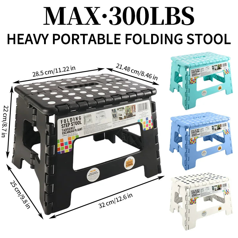 Folding Step Stool With Portable Handle Heavy Duty Plastic