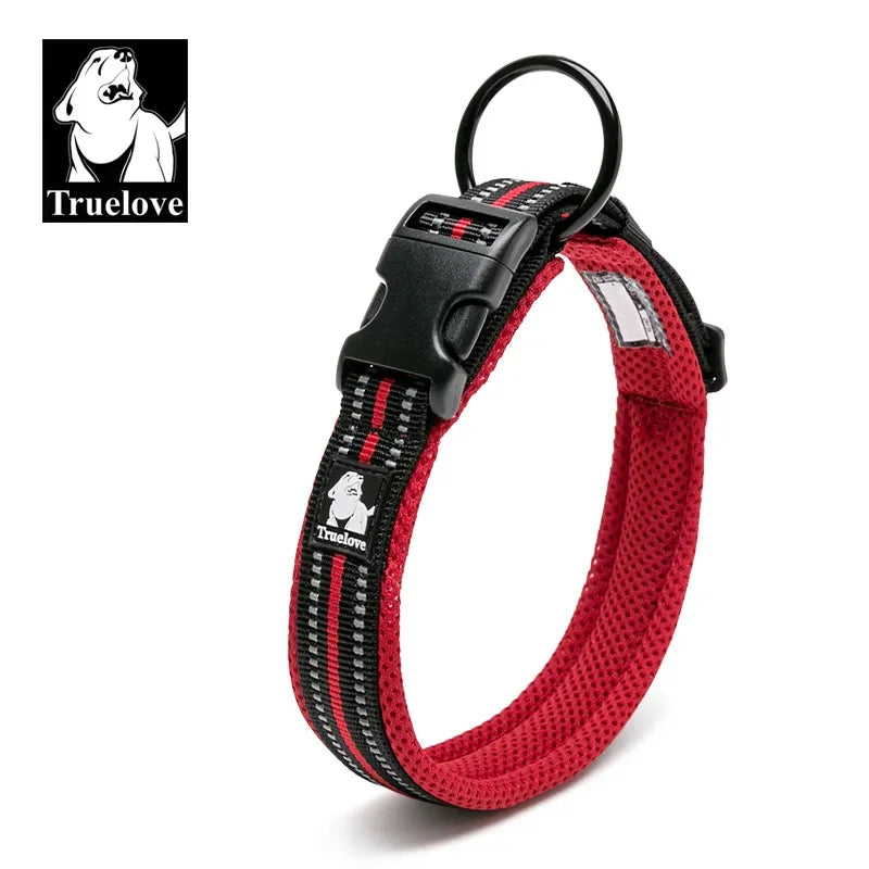 TrueLove Dog Collar Nylon Adjustable Padded Reflective Training TLC5011