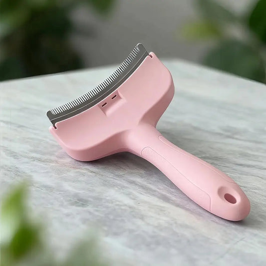 Small Comb or Shedding Dogs & Cats, V-Shape Tight Teeth Deshedding Dog Brush with Ergonomic Design Grip Handle, Pro Pet Combs or
