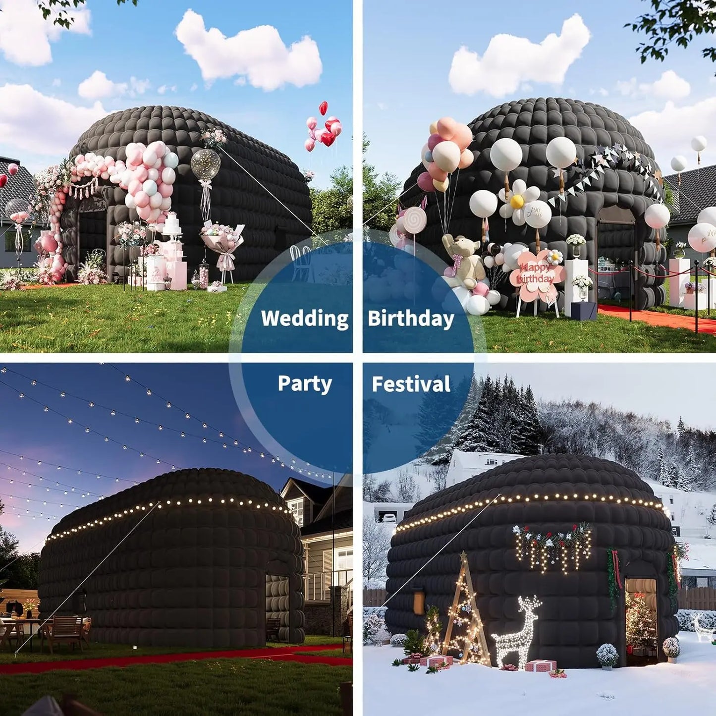 HiMISS Portable Inflatable Club Tent With 950W Blower