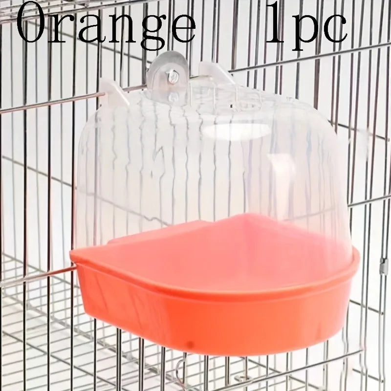 Transparent Bird Bath Tub For Parrots Lovebirds Conures