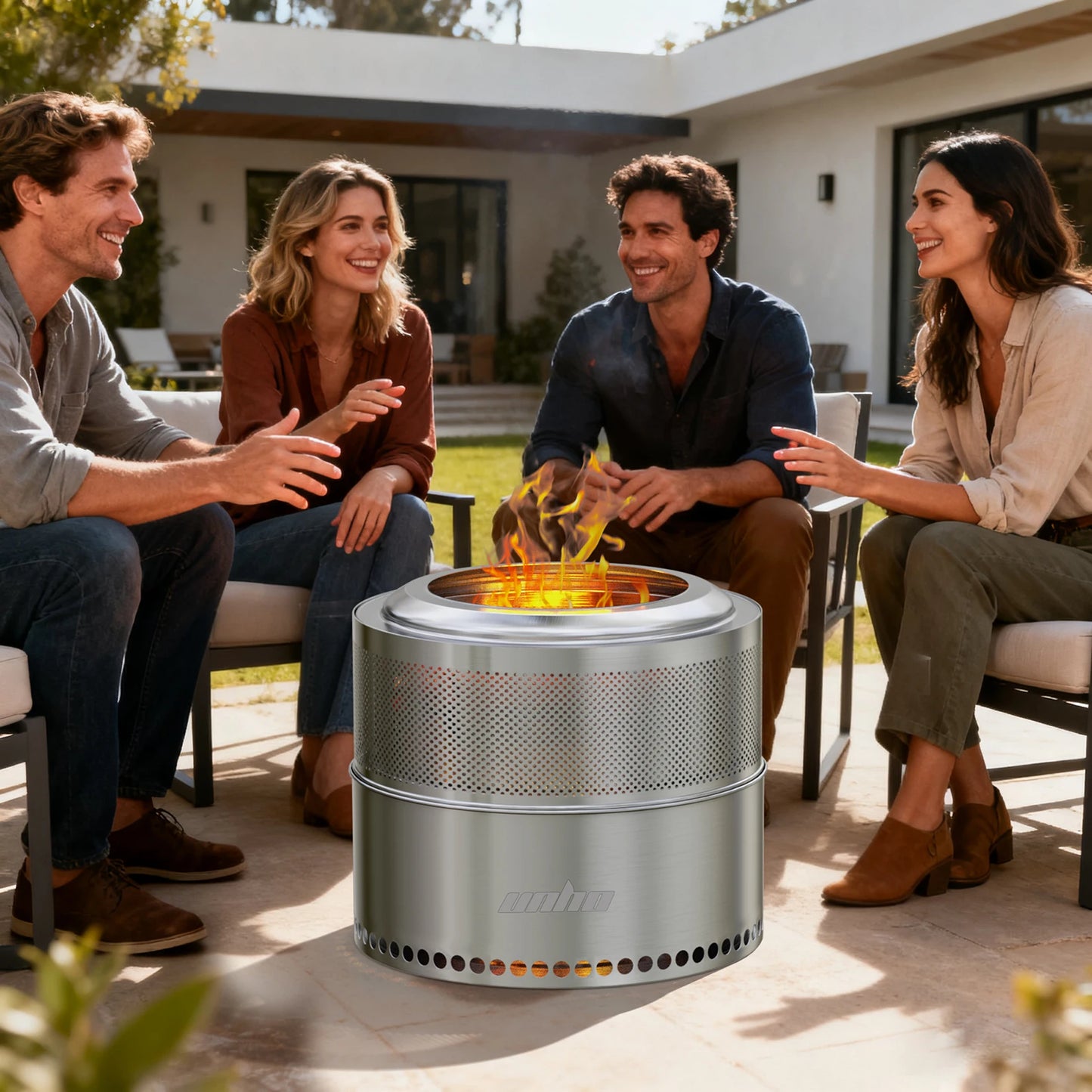 Wood Burning Firepit Stainless Steel Smokeless Carry Bag