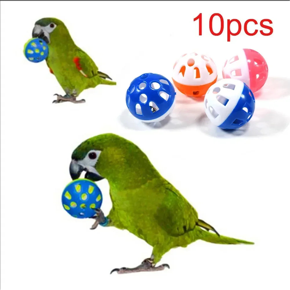 Parrot Toy Bell Ball Rolling Hollow For Parakeet Cockatiel Birds