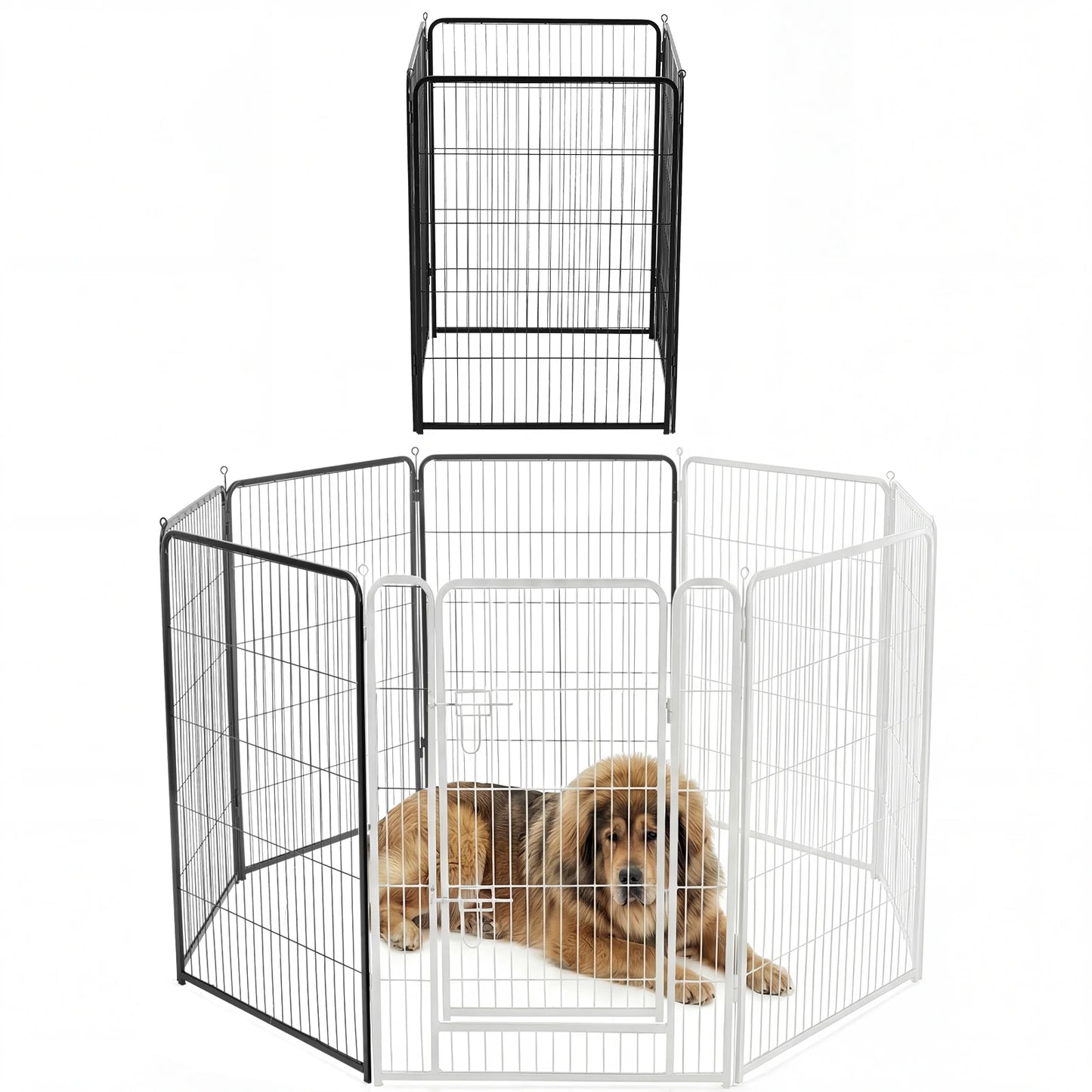 JHK Foldable Metal Dog Playpen For Indoor Outdoor Use