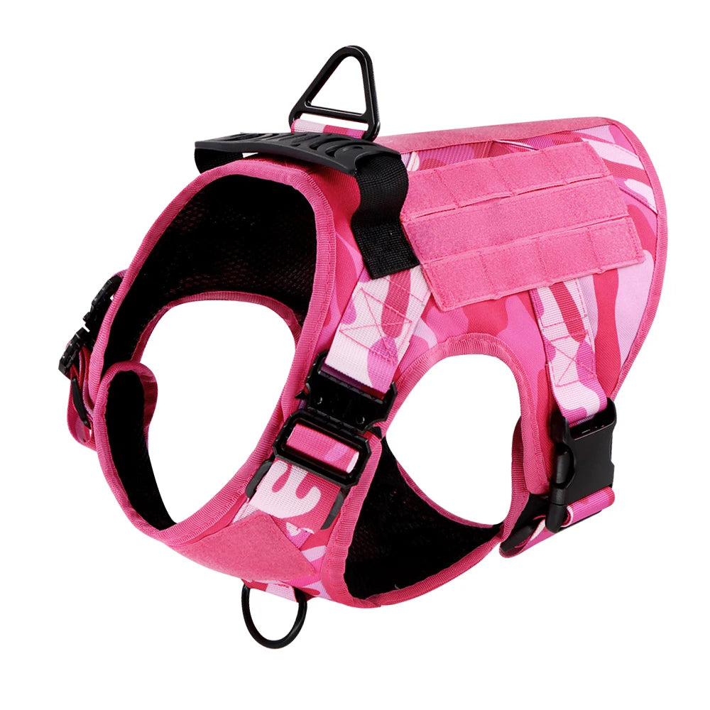 PETRAVELCN Military Camouflage Dog Harness For Large Dogs