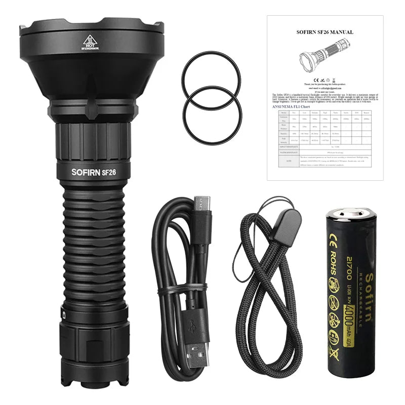 Sofirn SF26 2000lm SFT40 6000K Tactical Flashlight Type C
