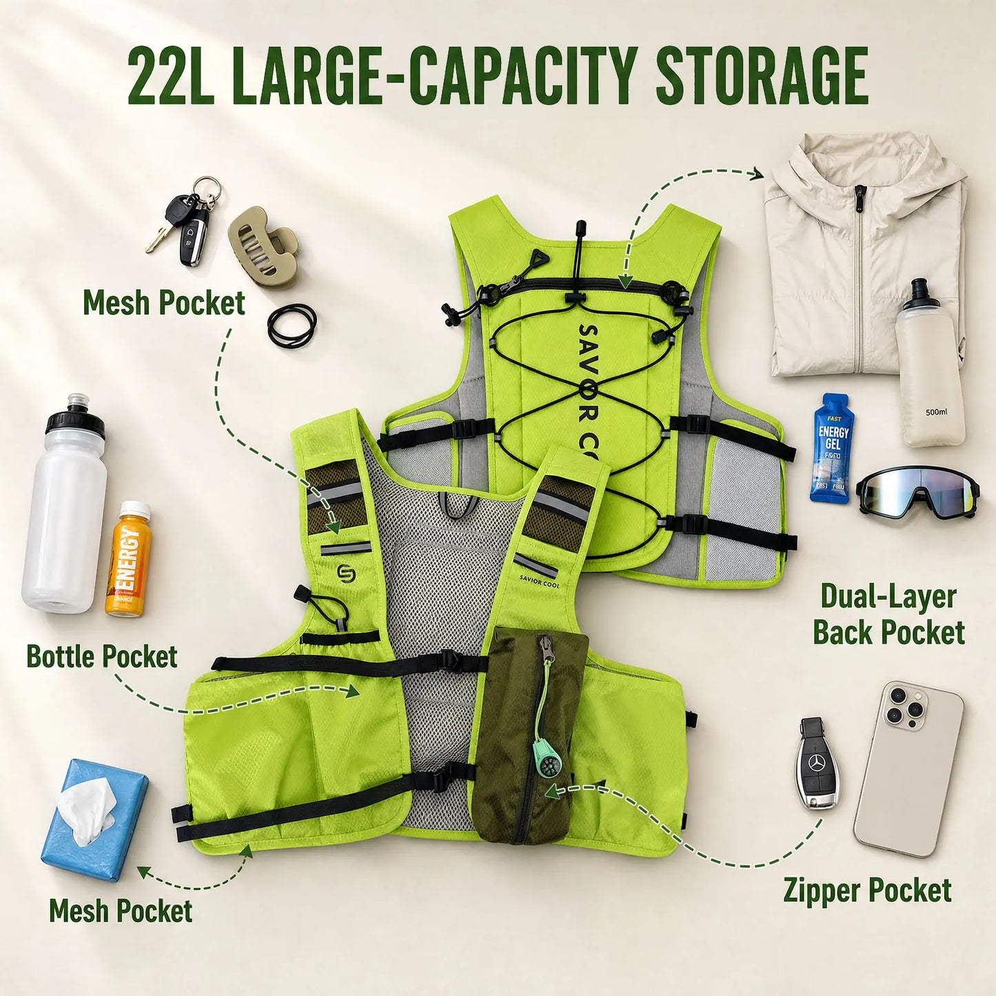 Snow Deer Outdoor Cooling Vest With Built-In Water Bladder