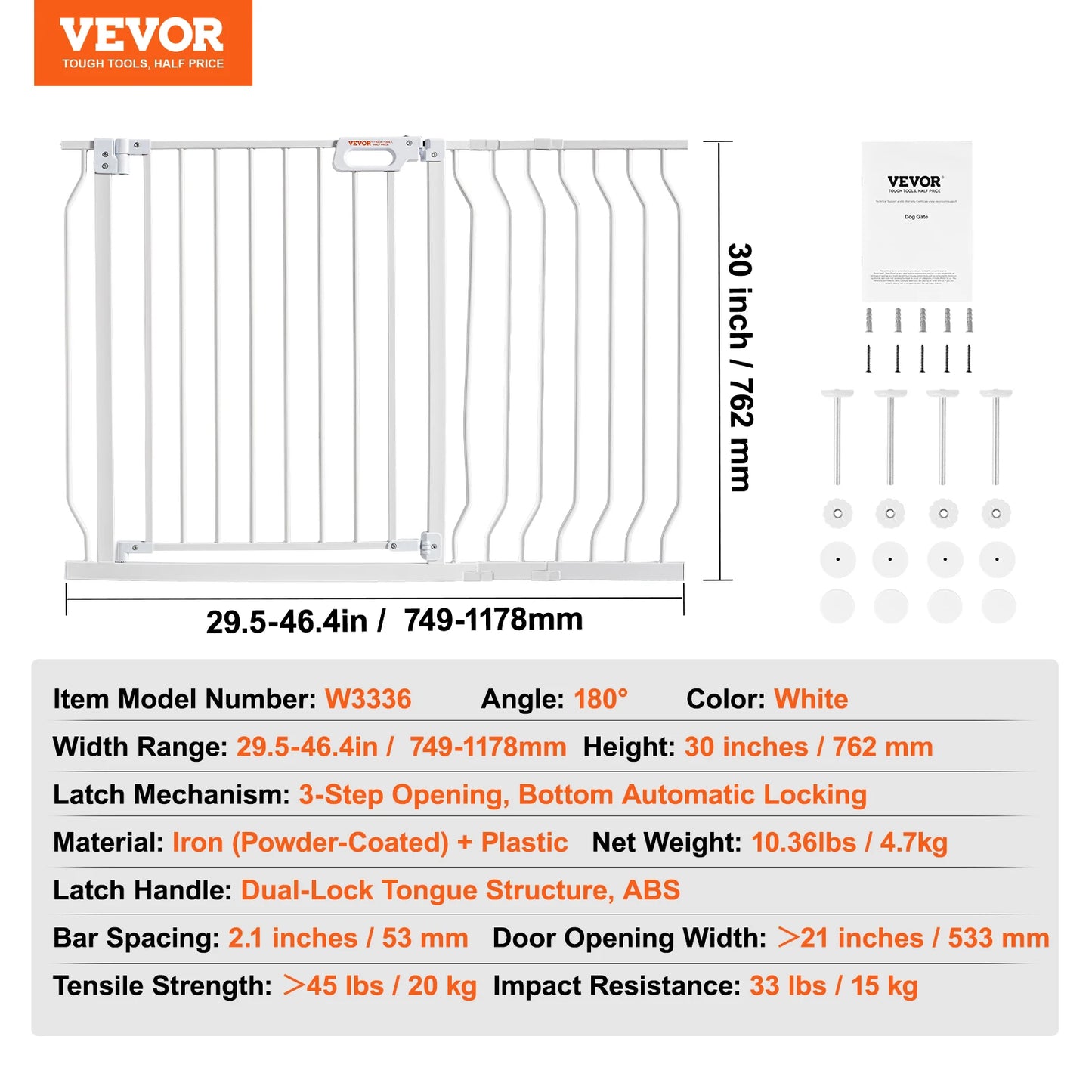 SucceBuy Baby Gate With Pressure Mount Walk Through