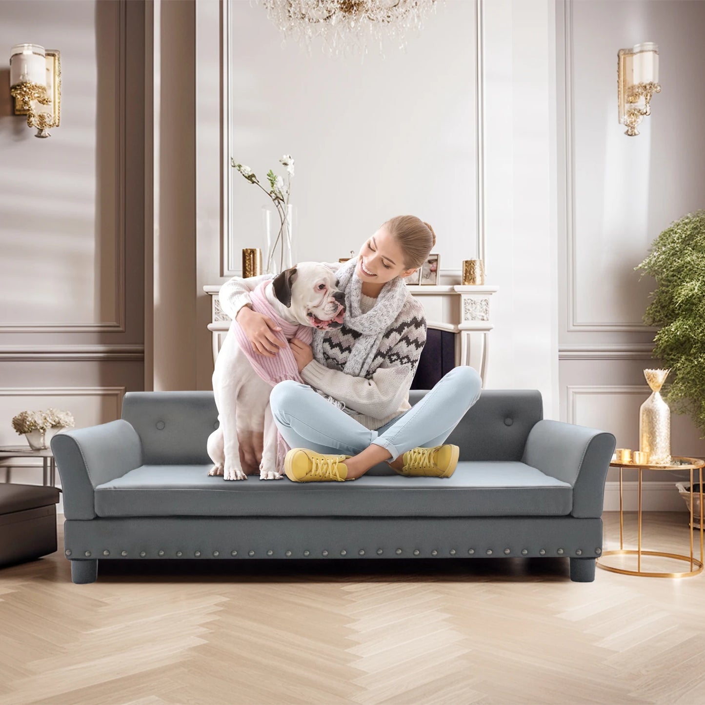BINGOPAW Elevated Dog Sofa Bed For Medium And Large Dogs