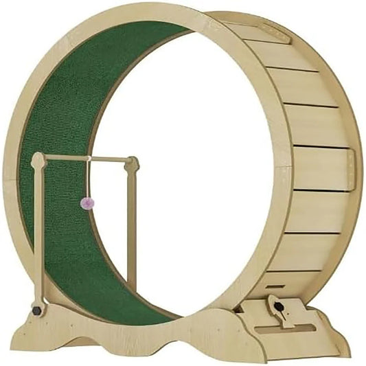Indoor Cat Exercise Wheel With Detachable Carpeted Runway for Active Pets