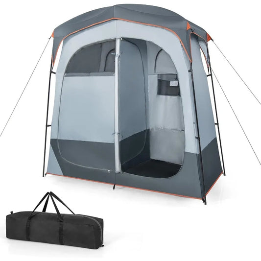Double Room Shower Tent With Floor Rain Fly Inside Pocket