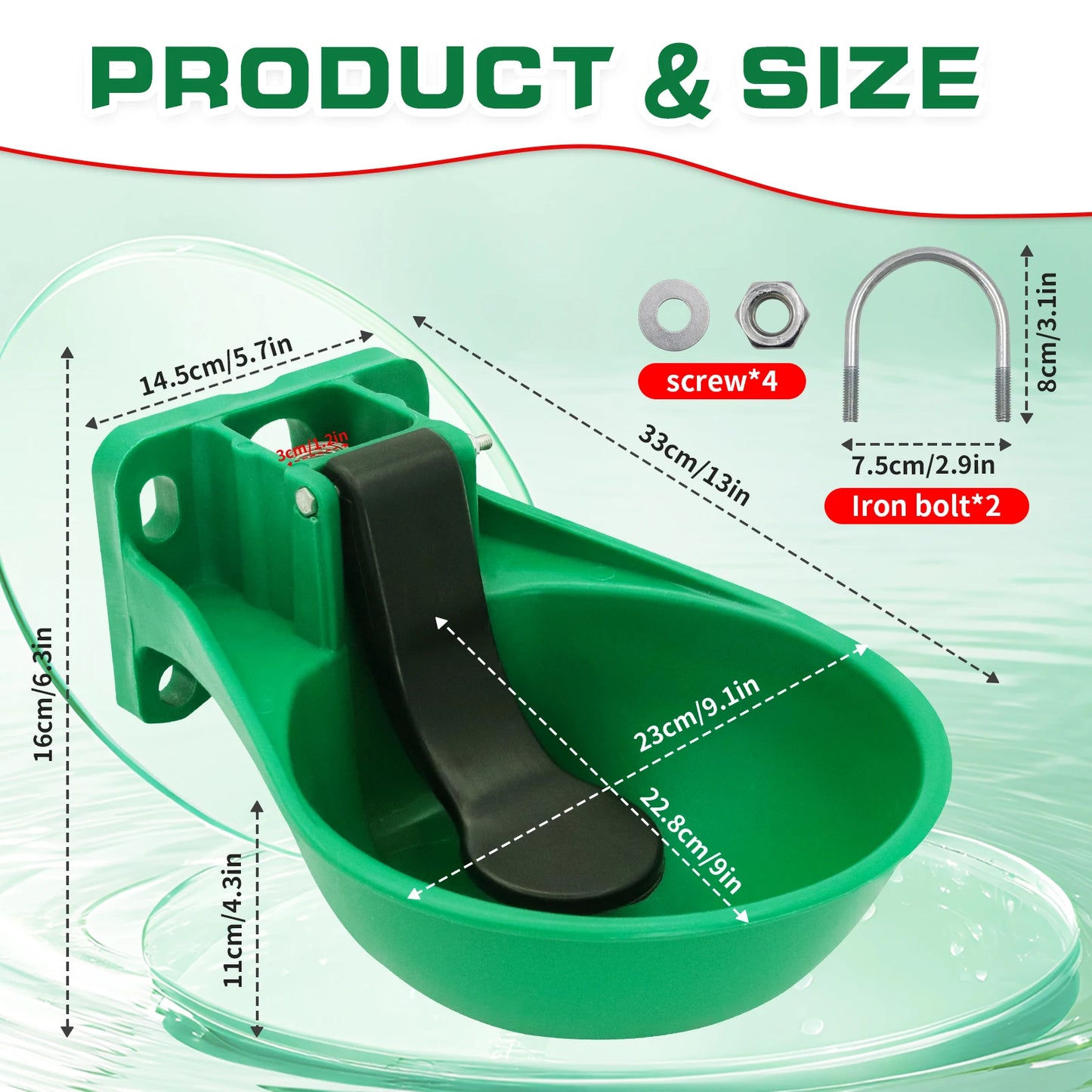 Automatic Livestock Waterer Bowl ABS Material for Farm Animals