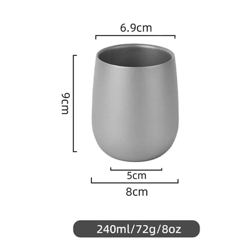 Titanium Insulated Double Wall Cup For Camping And Hiking Gear