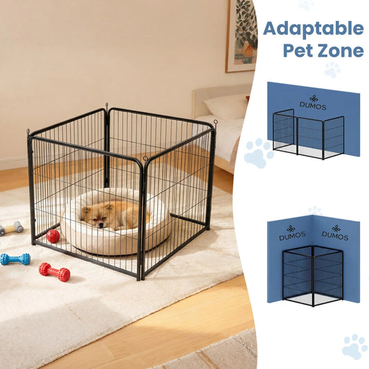 JHK Foldable Metal Dog Playpen For Indoor Outdoor Use