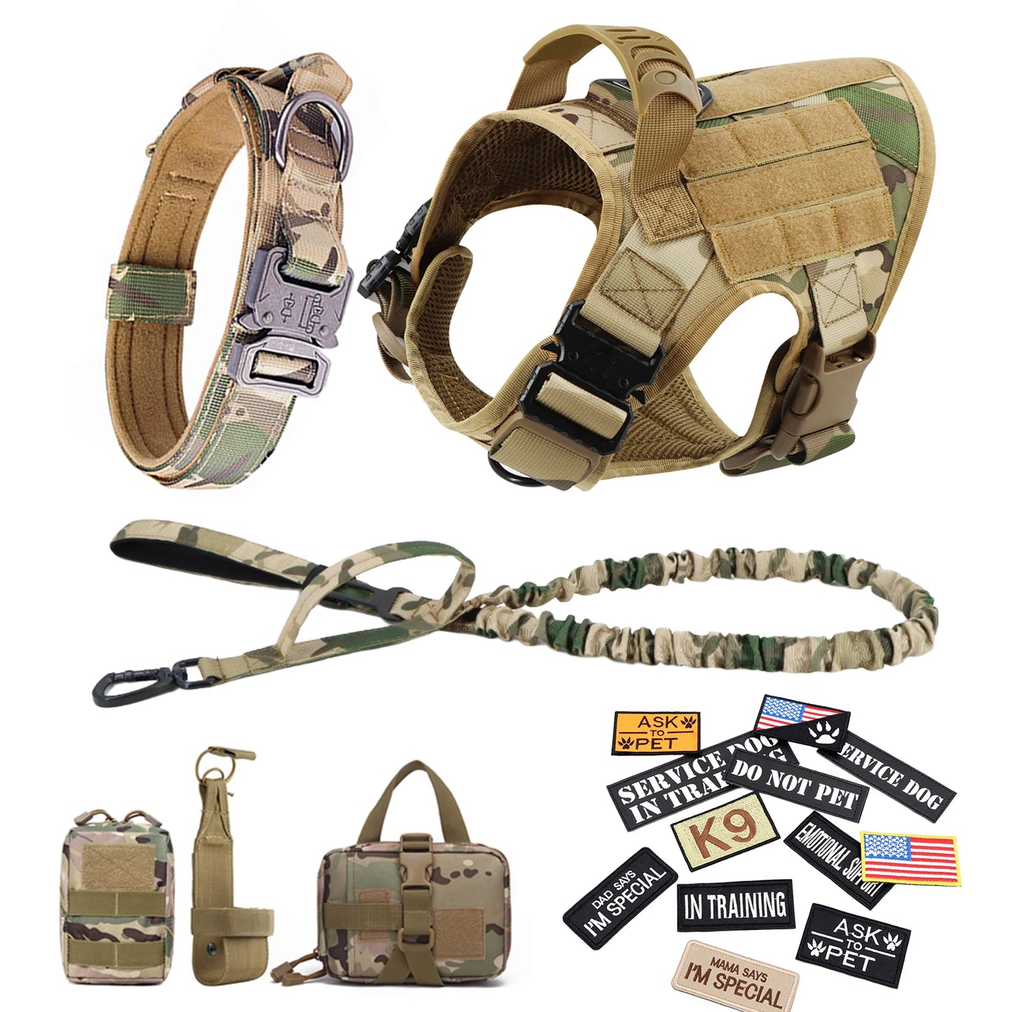 PETRAVELCN Military Style Dog Harness Vest For Malinois Training