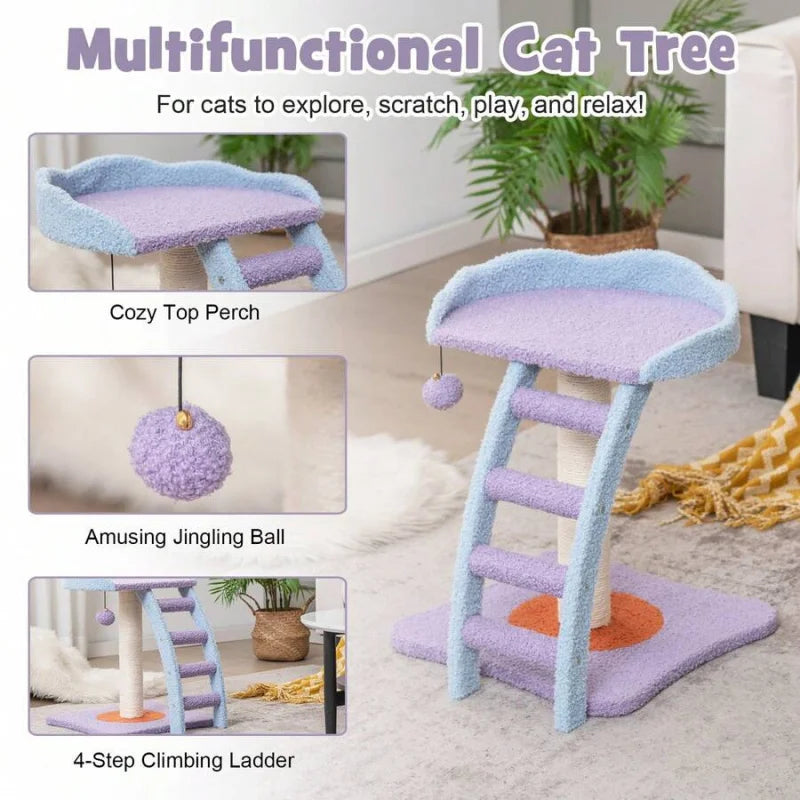 Cat Tree Tower Kitten Activity Center With Sisal Scratching Post