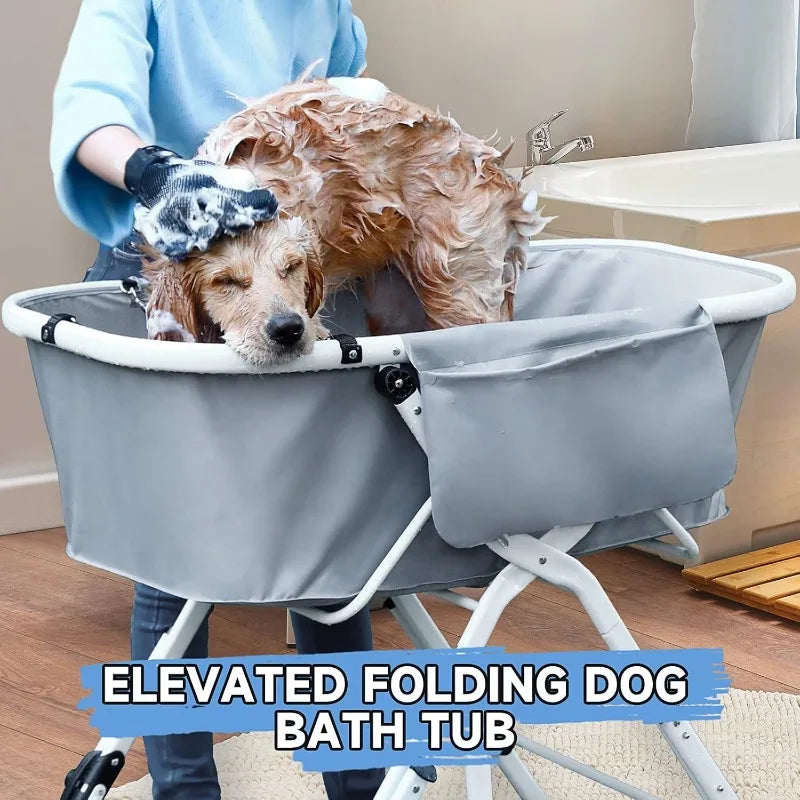 Foldable Elevated Dog Bath Station For Grooming Pets