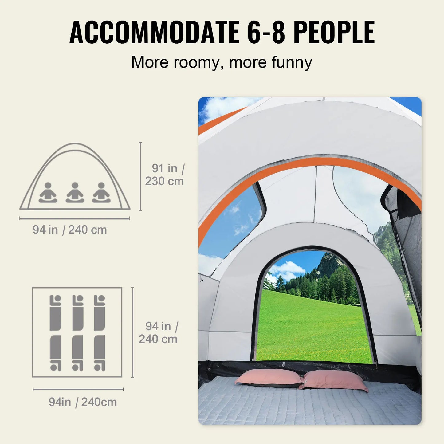 SucceBuy SUV Camping Tent With Rain Layer Carry Bag