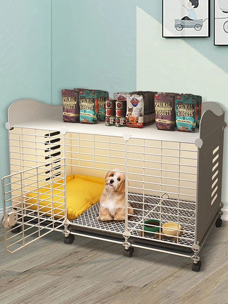 NONE Dog Kennel With Wheels And Tray Indoor Enclosure
