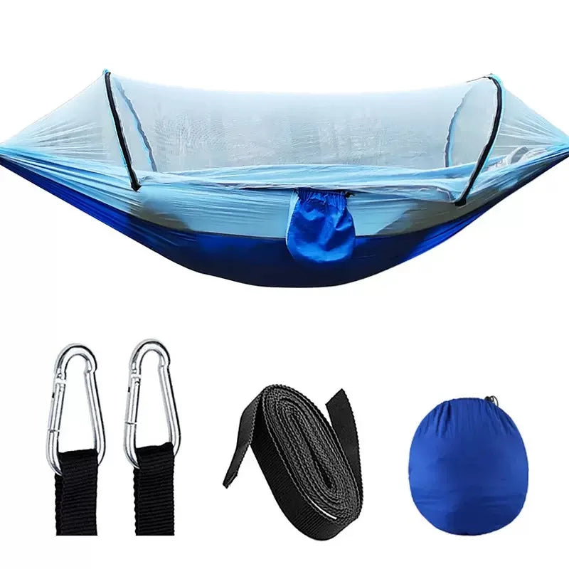 2-In-1 Camping Hammock With Mosquito Net 1.6lbs Ultralight Parachute Nylon Hanging Bed For Outdoor Survival Travel Backyard