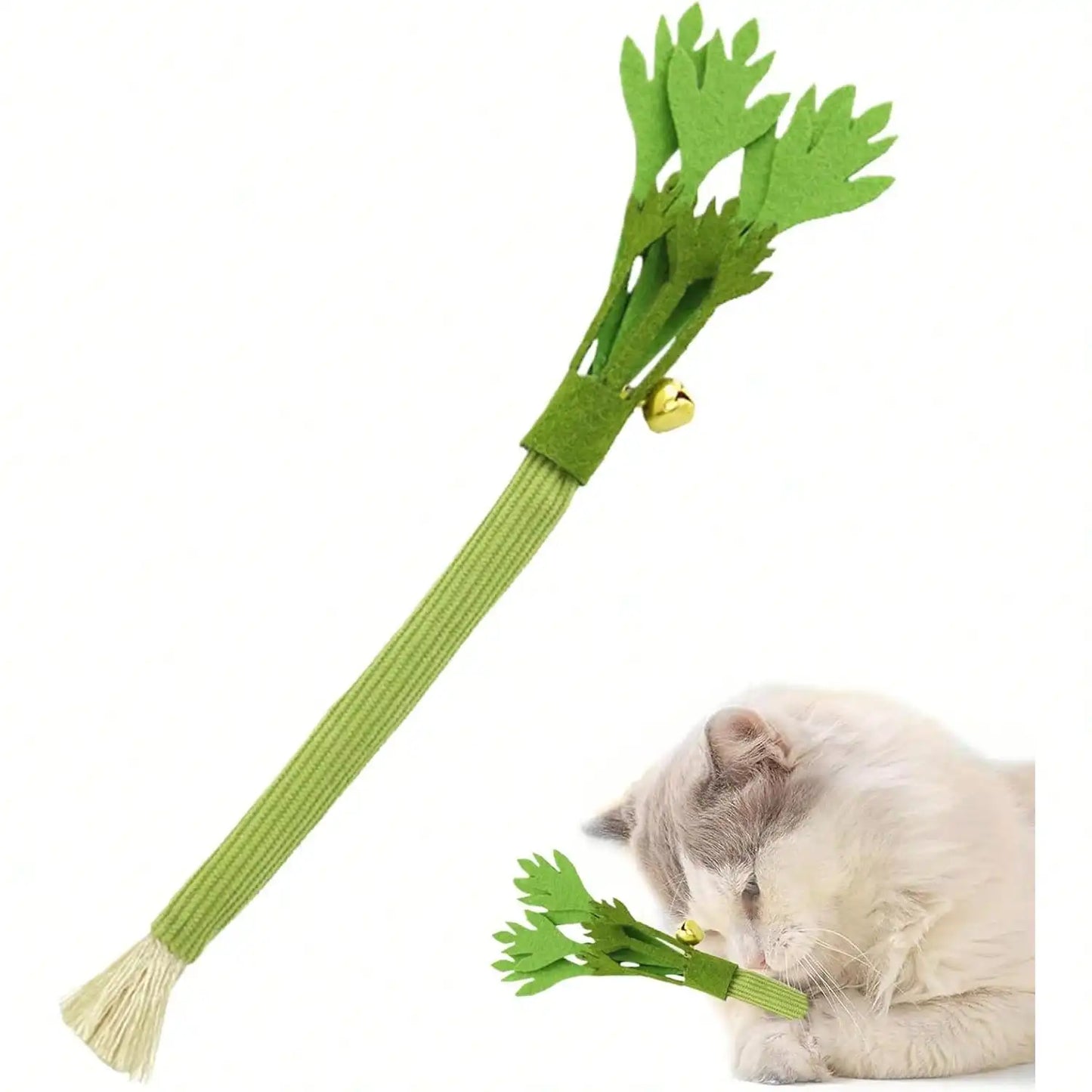 Realistic Celery And Silvervine Cat Toy With Bell Durable
