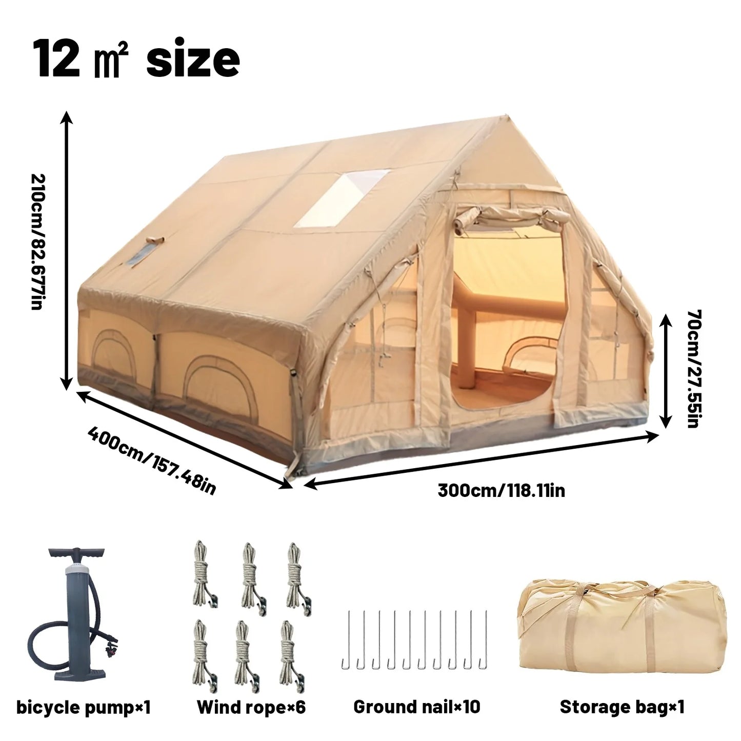 Pakicetus Inflatable Tent With Skylight Quick Setup