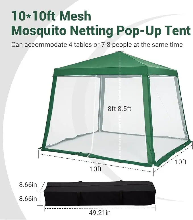 HiMISS Easy Pop Up Canopy Tent With Mesh Netting Waterproof