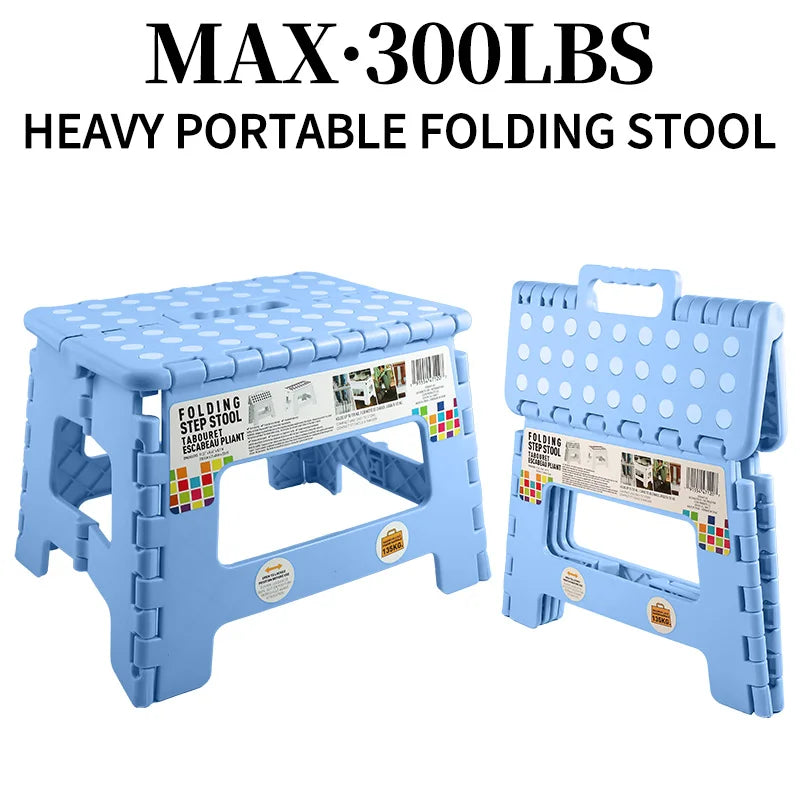 Folding Step Stool With Portable Handle Heavy Duty Plastic