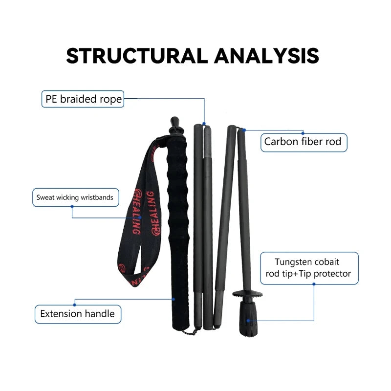 OKHEALING Ultralight Carbon Fiber Foldable Trekking Poles