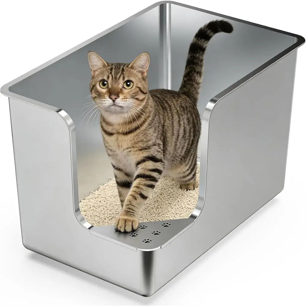 Stainless Steel Litter Box With Wheels