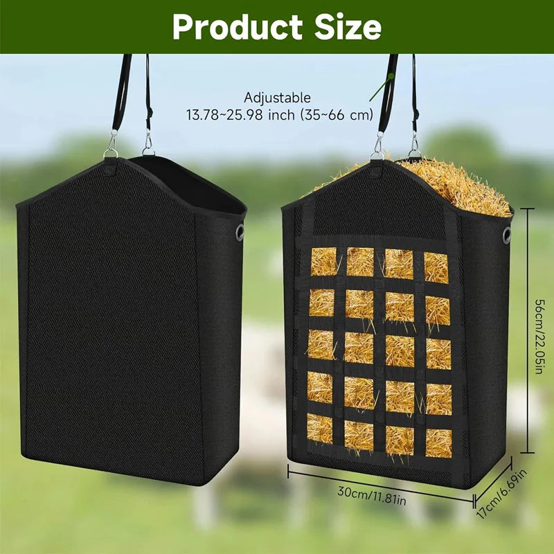 Durable Polyester Horse Hay Bag With Clear View Mesh
