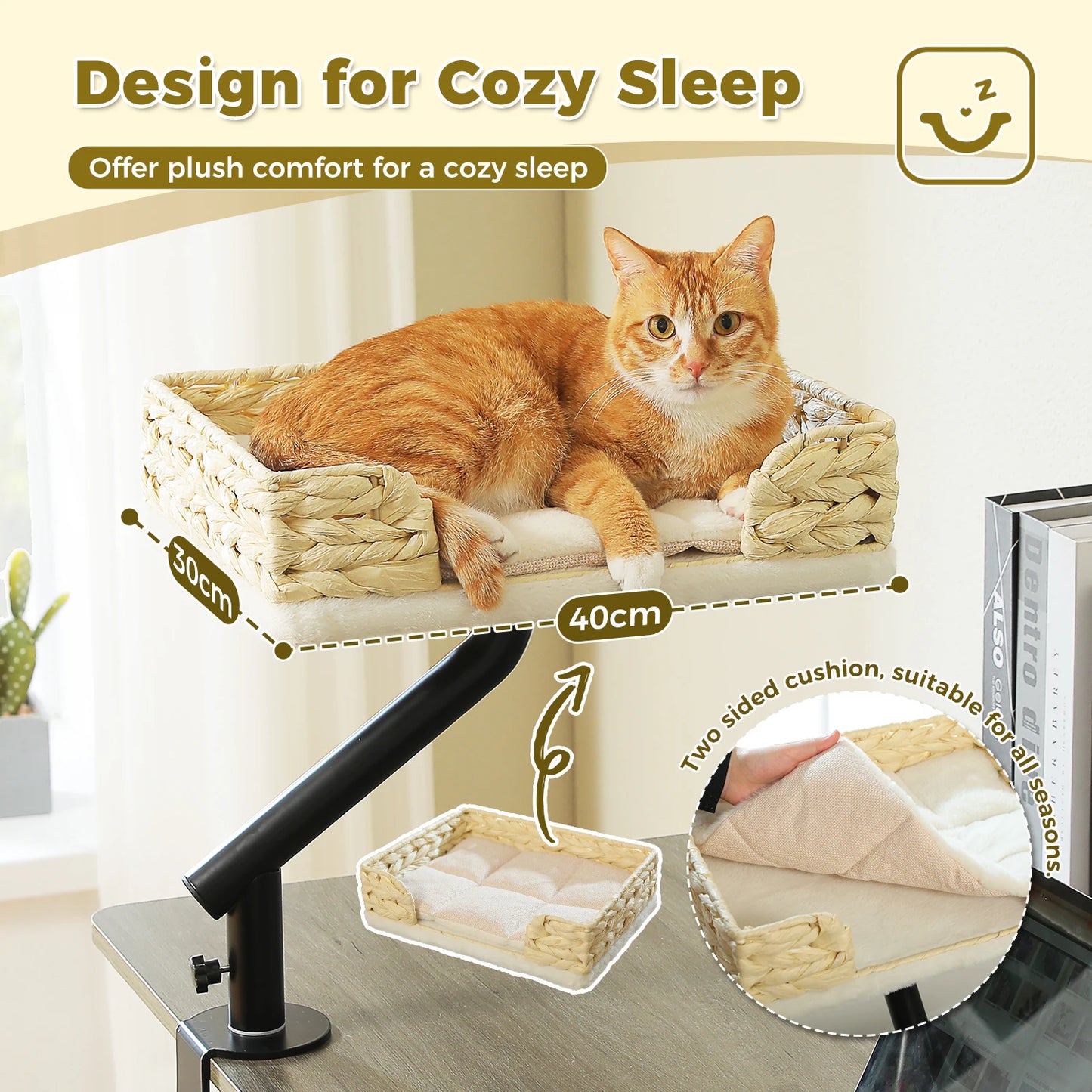 PAWZ Road Cat Desk Bed With 360 Degree Rotatable Stand For Indoor Cats