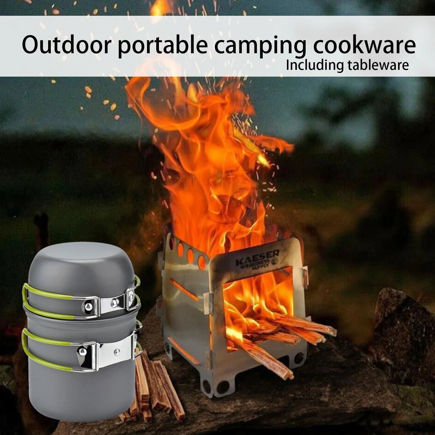 ACRDDK Portable Camping Cookware Set With Utensils