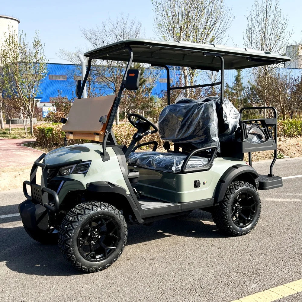 Customizable Colors 60V 4 Seater 5kw Motor Independent Suspension Disc Power Brake 12 Inch Tire Electric Hunting Golf Cart