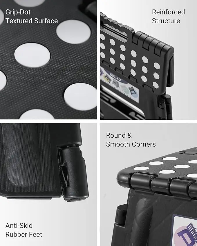 Folding Step Stool With Portable Handle Heavy Duty Plastic