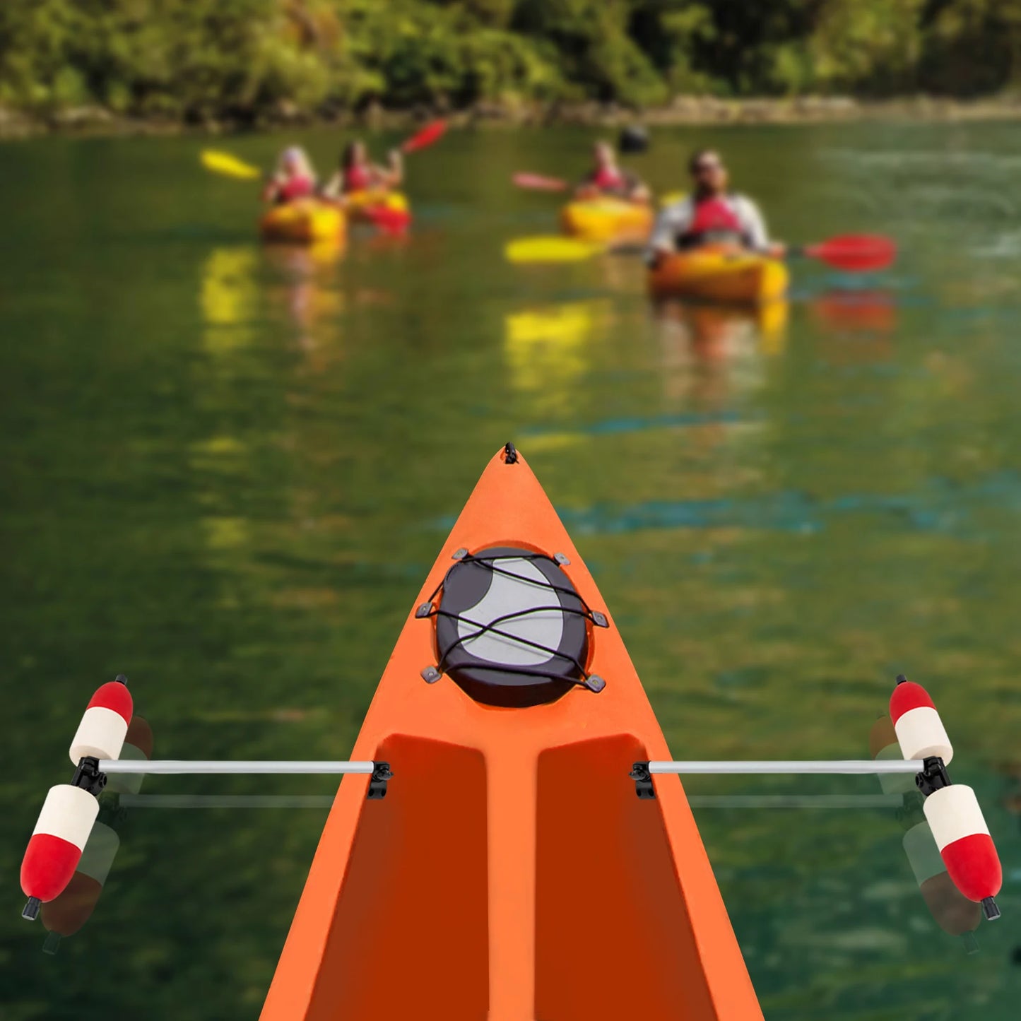 Raft Boat Stabilizers*1 Pair Kayaks Safe Outrigger Aluminum Rod Detachable Fishing Stabilizers for Raft Boat Kayaks Canoes