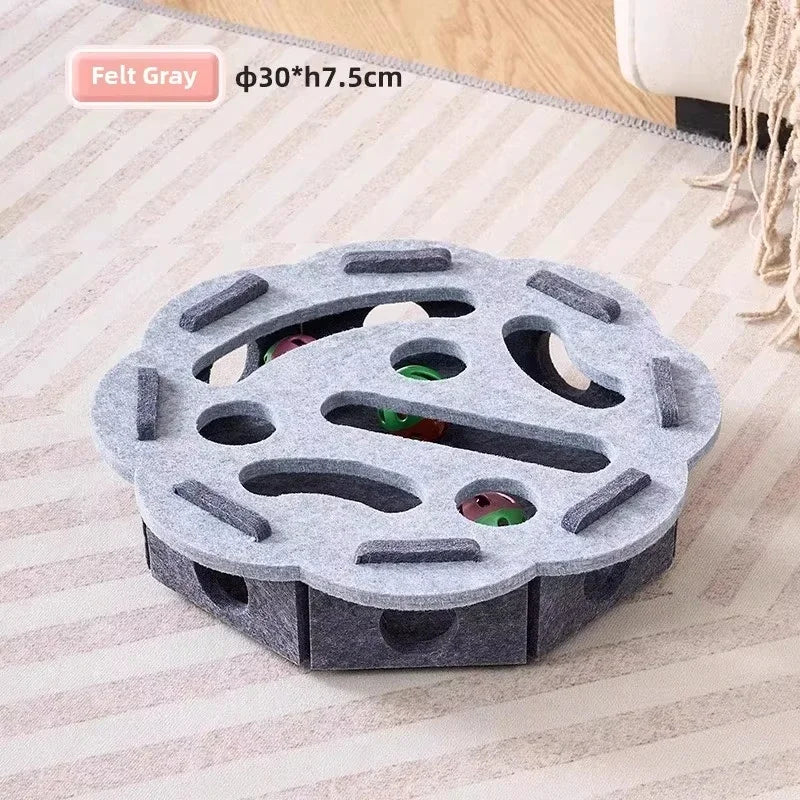 Cat Puzzle Toy Interactive Felt Box With Ball