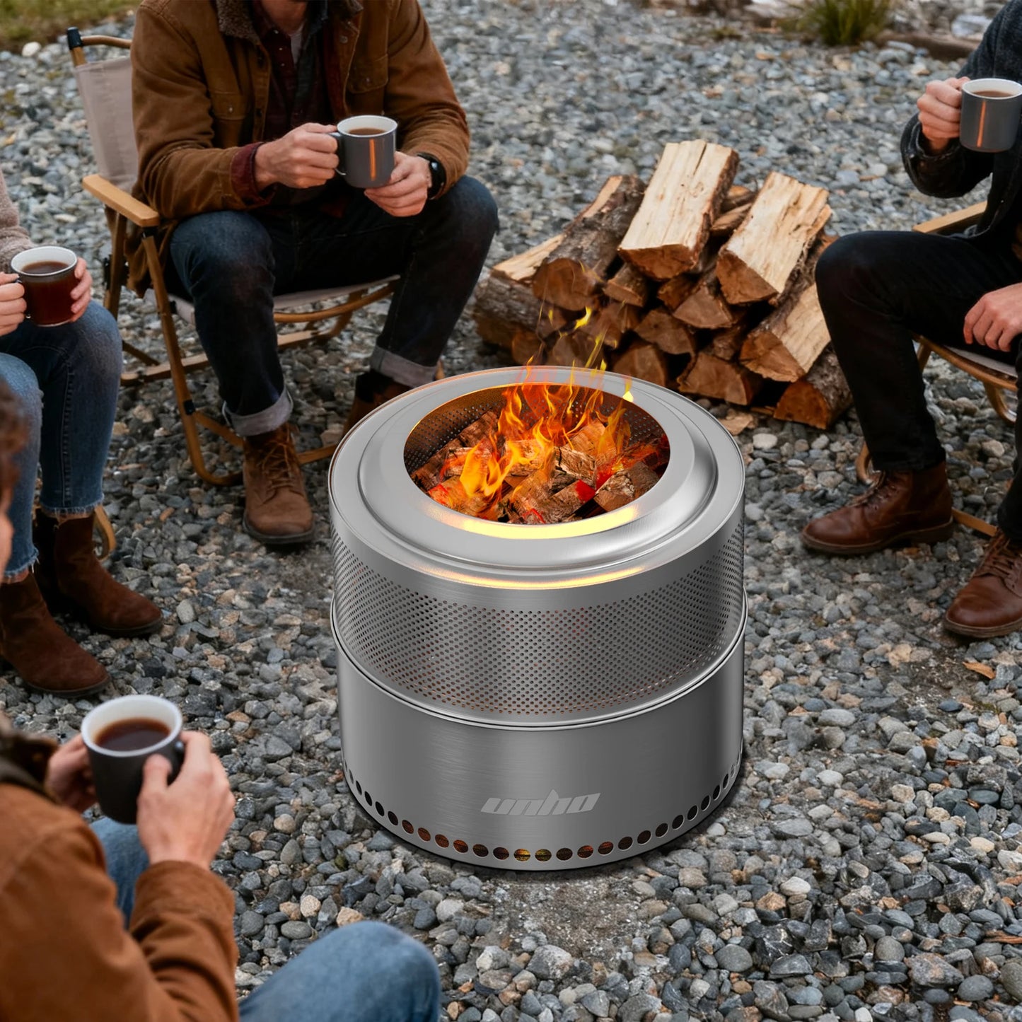 Wood Burning Firepit Stainless Steel Smokeless Carry Bag