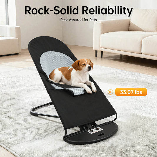 Pet Rocker Bed Foldable Rocking Chair For Pets With Adjustable Height