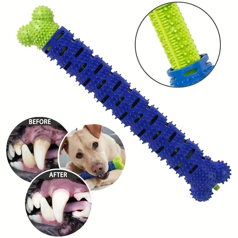 Dog Tooth Cleaning Chew Toy, Rubber Dental Massager & Grinding Stick for Teeth Cleaning, Pet Oral Health & Chewing