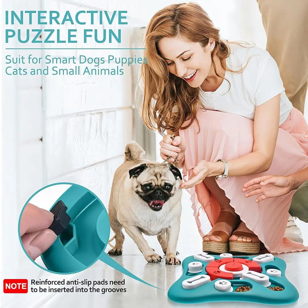 Dog Puzzle Toys, Treat Dispensing Enrichment Toys for IQ Training, Brain Stimulation, Interactive Mentally Stimulating Toys for