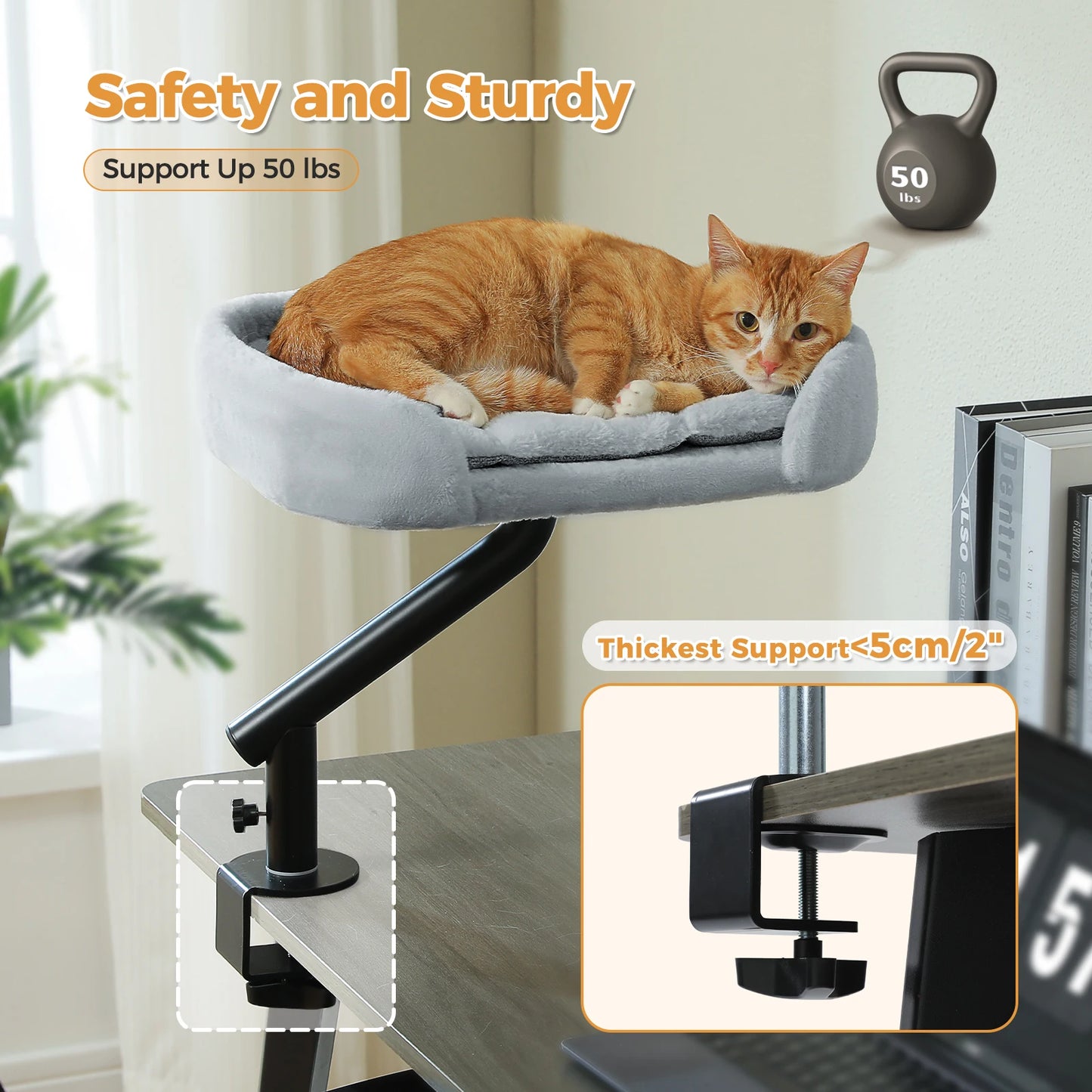 PAWZ Road Cat Desk Bed With 360 Degree Rotatable Stand For Indoor Cats