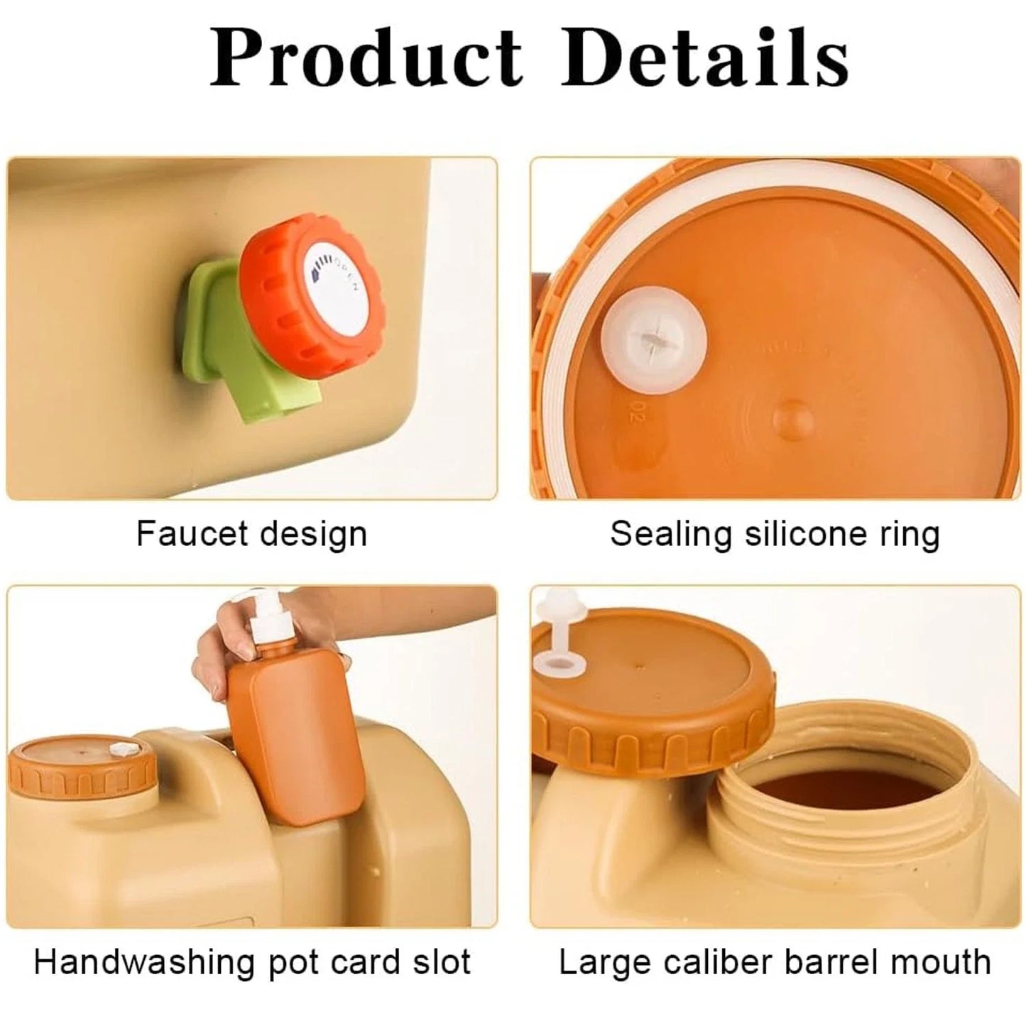 20L Emergency Water Container Large-Capacity Portable Camping Water Bag With Spigot Water Storage Jug For Outdoor Picnic Hiking
