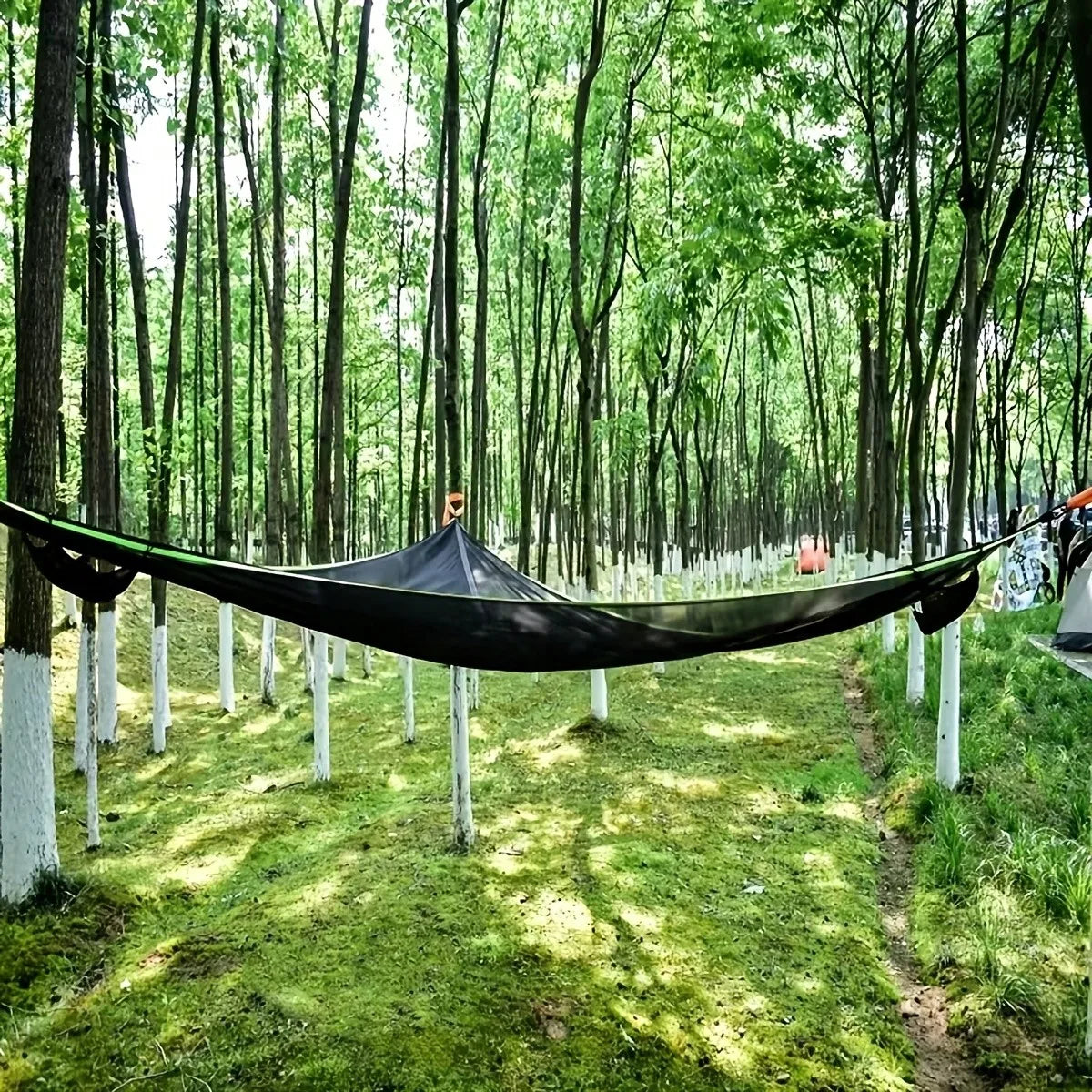 Heavy-Duty Triangle Hammock, 440 LBS/200 KG Weight Capacity, Oversized 110.24 Inch Portable Outdoor Swing Bed With Storage Bag &
